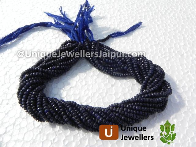 Blue Sapphire(Dyed) Faceted Roundelle Beads